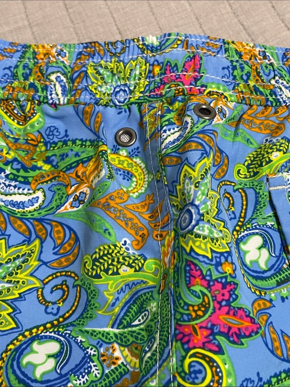 Polo Ralph Lauren Swimwear Blue Paisley Swim Trunks Men’s L Beach Cruisewear